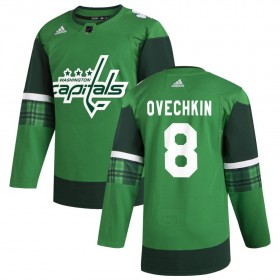 Washington Capitals Alexander Ovechkin 8 Adidas 2019-2020 St. Patrick's Day Authentic Shirt - Mannen